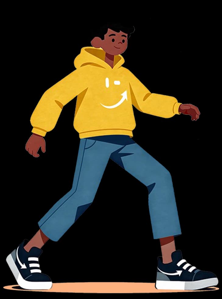 Ilustração de uma criança caminhando, representando o programa Endocare.